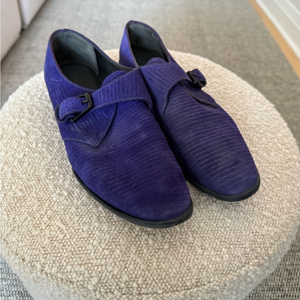 Alexander Wang Women's Purple Suede Oxford Loafer Shoes